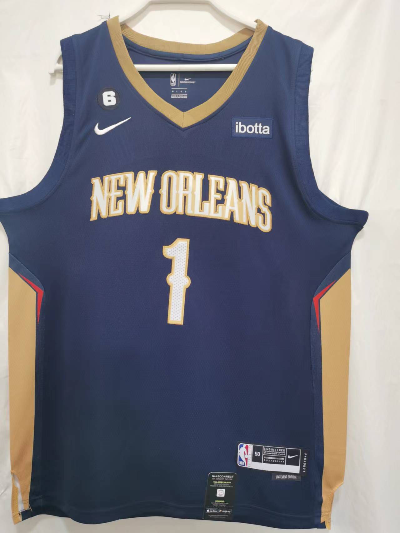 Men New Orleans Pelicans #1 Williamson Blue Nike Season 22-23 NBA Jersey->phoenix suns->NBA Jersey